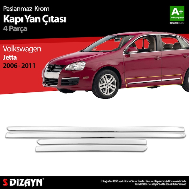 S-Dizayn VW Jetta Krom Kapı Yan Çıtası 2006-2011