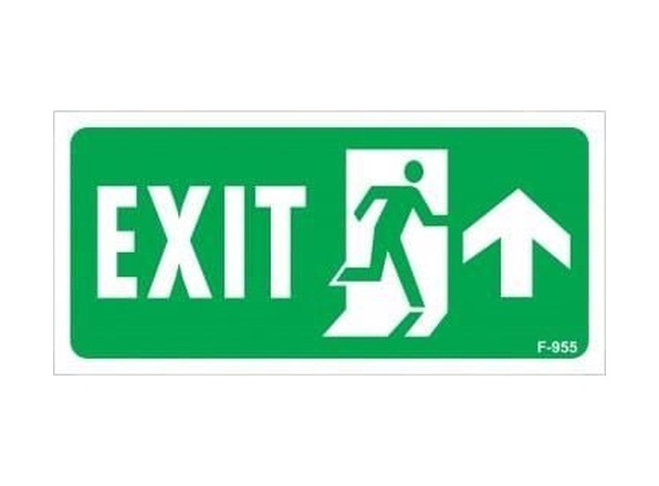 Buradabulabilirsin Exit Yukarı Sağ Ok İşaretli Uyarı Levhası 17,5x25 Kod:955 Nl
