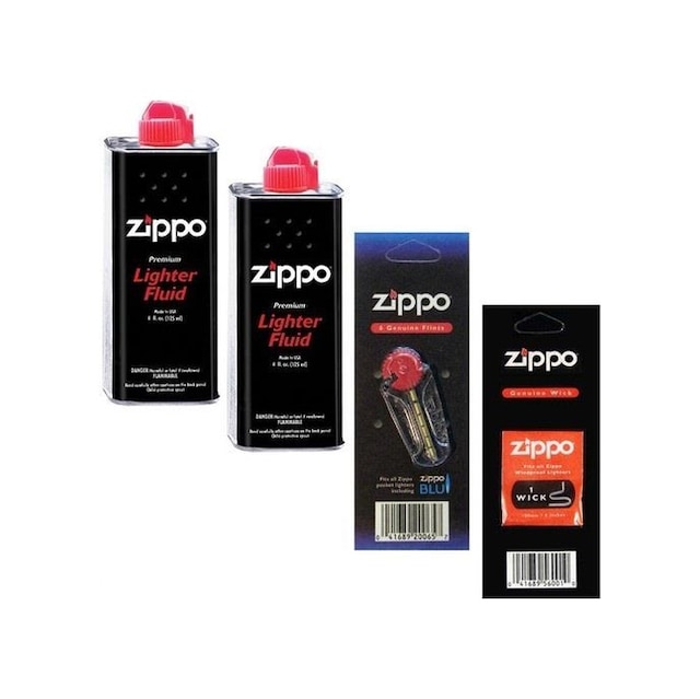 Zippo Çakmak İkmal Seti 2 Adet Benzin +1 Taş +1 Fitil