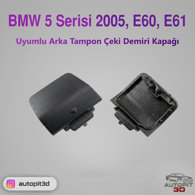 Bmw 5 Serisi 2005, E60, E61 Uyumlu Arka Tampon Çeki Demiri Kapağı