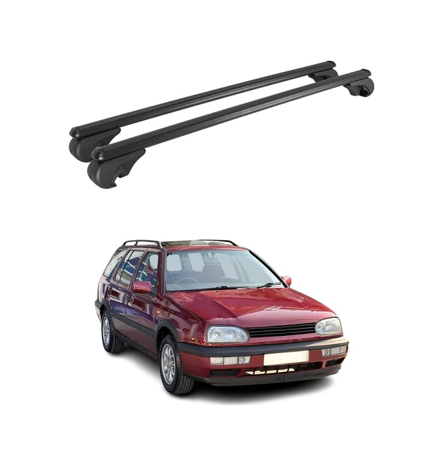 Vw Golf Iıı Station Wagon 1993-1998 Arası Uyumlu Port Bagaj Taşıyıcı Ara Atkı Alüminyum Siyah 2 Parça