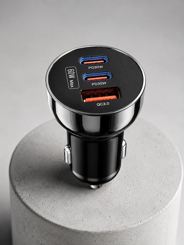Araç İçi 3 Portlu Şarj Adaptörü Çift Pd Type-c Ve Qc3.0
