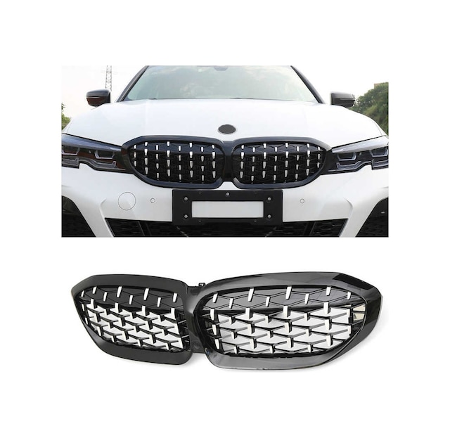 Bmw G20 Diamond Ön Panjur Izgara 2019 Sonrası Krom-siyah