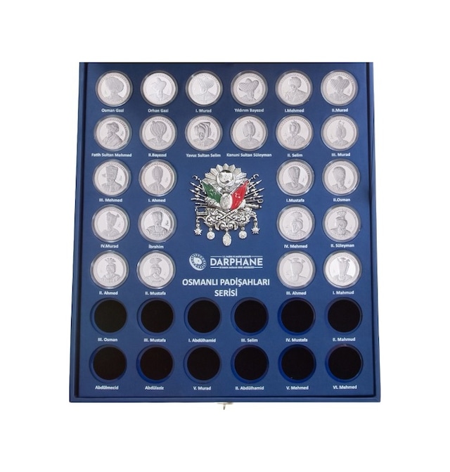 Agakulche Osmanlı Padişahları 24 Adet Gümüş Sikke Coin Set
