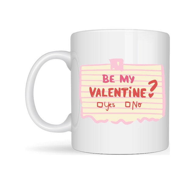 Kupa & Bardak Be My Valentine Porselen Kupa Model 8 Sevgiliye Özel Romantik Tasarım