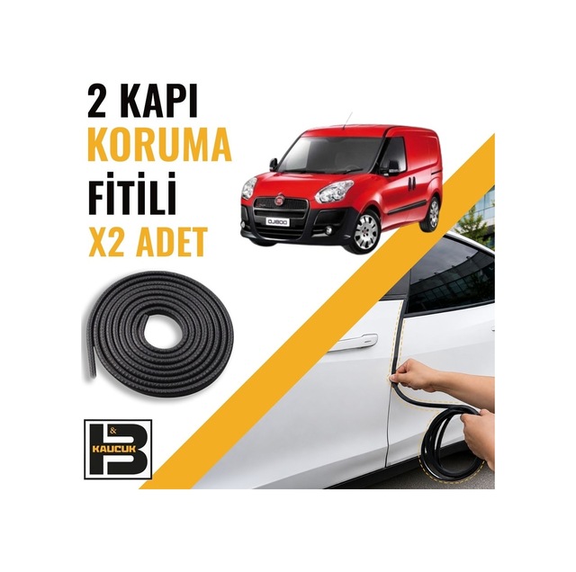 Fiat Doblo Panelvan 2010-2015 Kapı Koruma Fitili-iki Kapı-siyah-bm1174