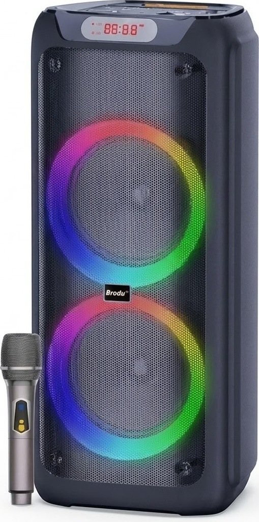 Rgb İşikli Kablosuz Mikrofonlu Fm,aux,tf,usb Girişli 2 10 İnch + Tweeter Çift Kablosuz Hoparlör