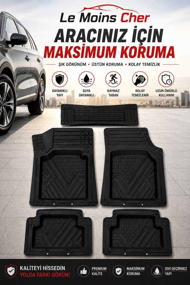 Gmc Terrain Sle Havuzlu Oto Paspası Kaymaz Taban Dayanıklı Alpin Siyah