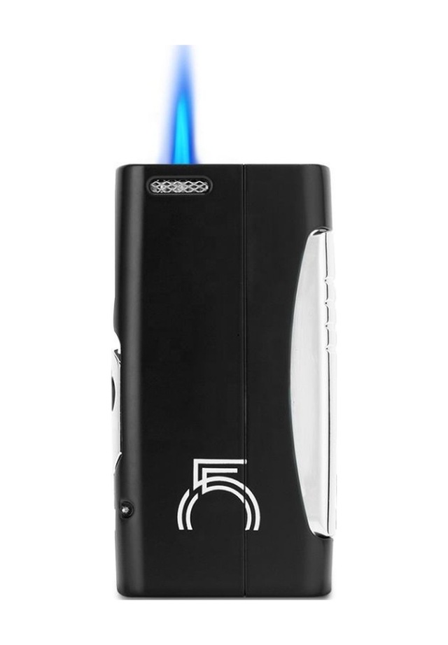Tek Torch Pürmüz 55. Yıl Özel Üretim Dahili Delicili Siyah-gümüş Puro Çakmağı - Tr7743