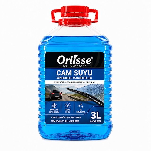 Orlisse Beauty Cosmetic Cam Suyu 3 Lt Mavi-böcek Ve Kir Sökücü Etkili Formül