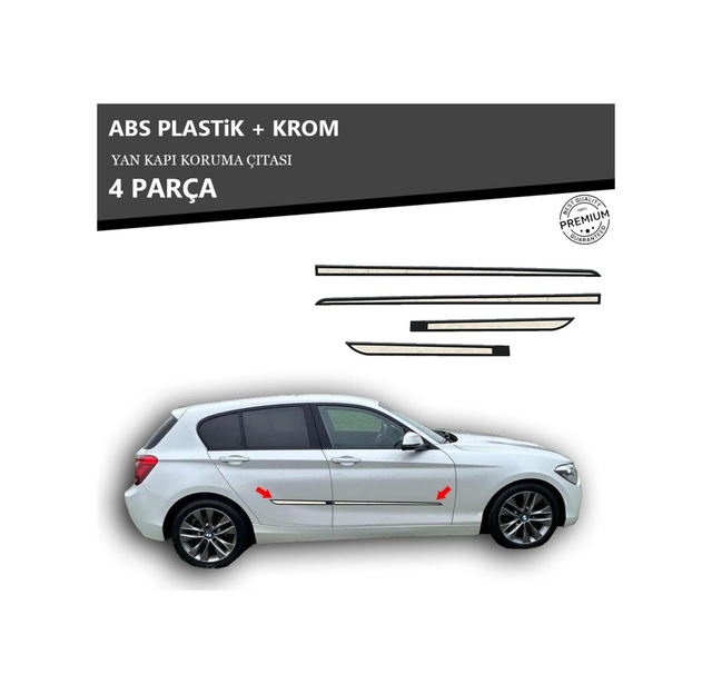 Bmw 1 Serisi Yan Kapı Koruma Çıtası Plastik + Krom Unvrslppkçt00083