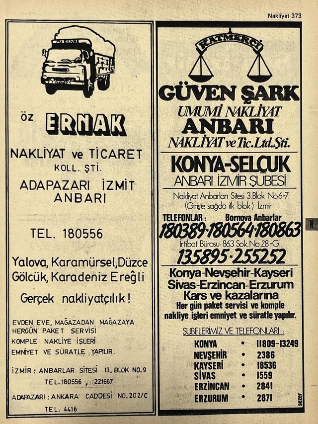 İzmir 1982-1983 Meslek Reklam İlanı Efemera S373 Teşhir Ürün