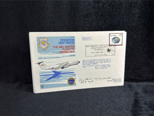 1981 Yeni Zelanda Operation Deep Freeze Cover Sgd Commander İlk Gün Zarfı Fdc Islak İmzalı Teşhir Ürün