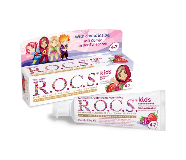 Rocs Kids 4-7 Yaş Ahududu Çilek Tadında Diş Macunu - 45 G