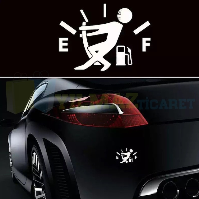 Araba Yakıt Deposu Kapağı Oto Sticker Araç Yapıştırma Etiket 12 X 8 Cm