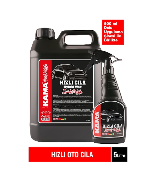 AutoKama Hızlı Cila Seramik 5 L + Uygulama Şişesi 500 ML