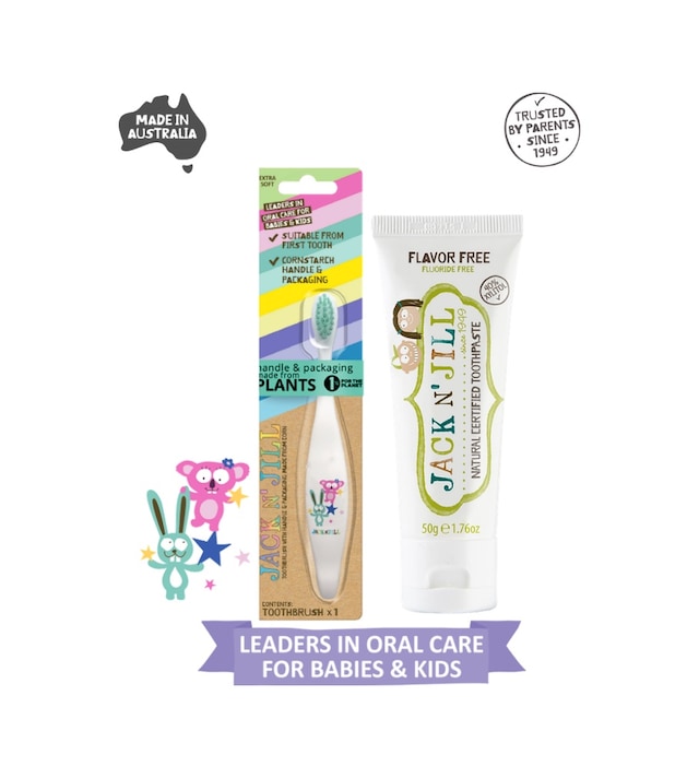 Jack N Jill Doğal Diş Bakım Seti Bunny&koala Diş Fırçası + Aromasız Diş Macunu 50g