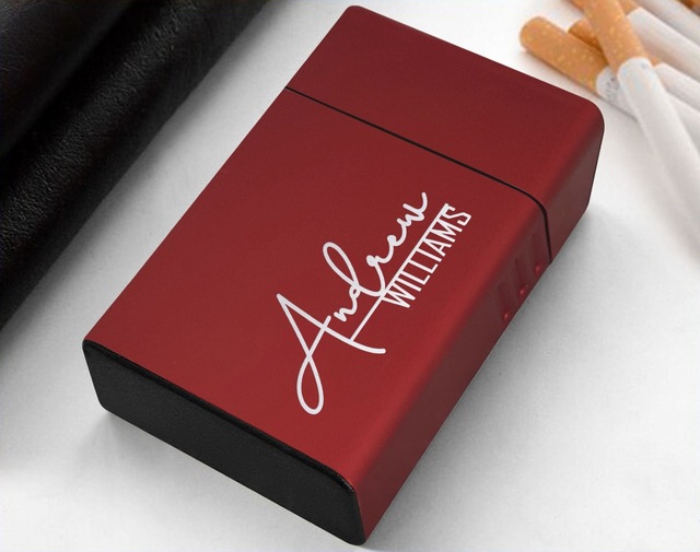 Bk Gift Kişiye Özel İsimli Kırmızı Metal Sigara Tabakası 2