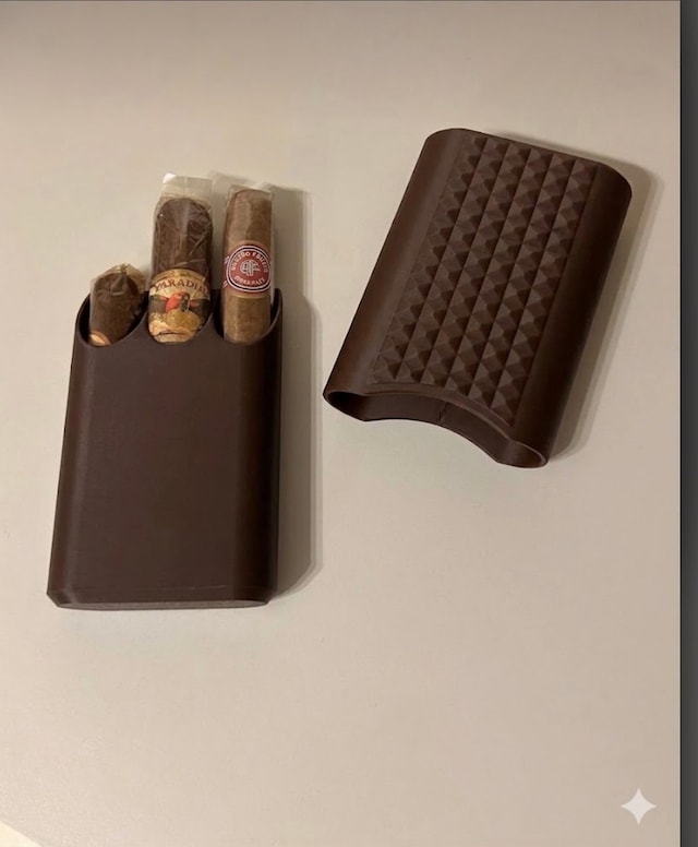 Modüler Plastik Puro Taşıma Kutusu 3'lü Ayarlanabilir Kapaklı Şık Puro Saklama Kılıfı Premium Kalite Kahverengi