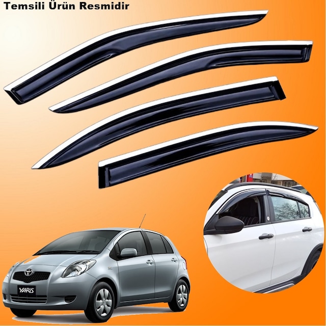 Toyota Yaris Krom Cam Rüzgarlığı Abs Nikelajlı Krom Mügen Cam Rüzgarlığı 2006-2012 Arası 4 Parça