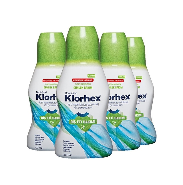 Dentasave Klorhex Günlük Bakım Ağız Çalkalama Suyu 4 x 300 ML