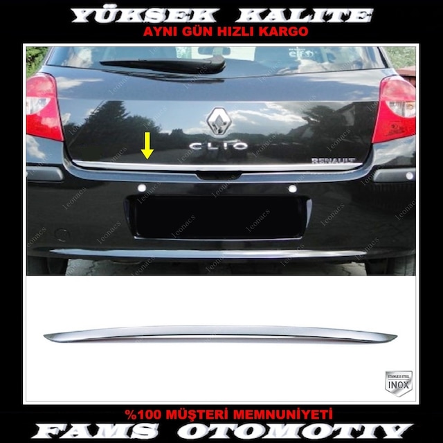 Renault Clio 3 Hb Krom Alt Bagaj Çıtası 2005-2012 P. Çelik