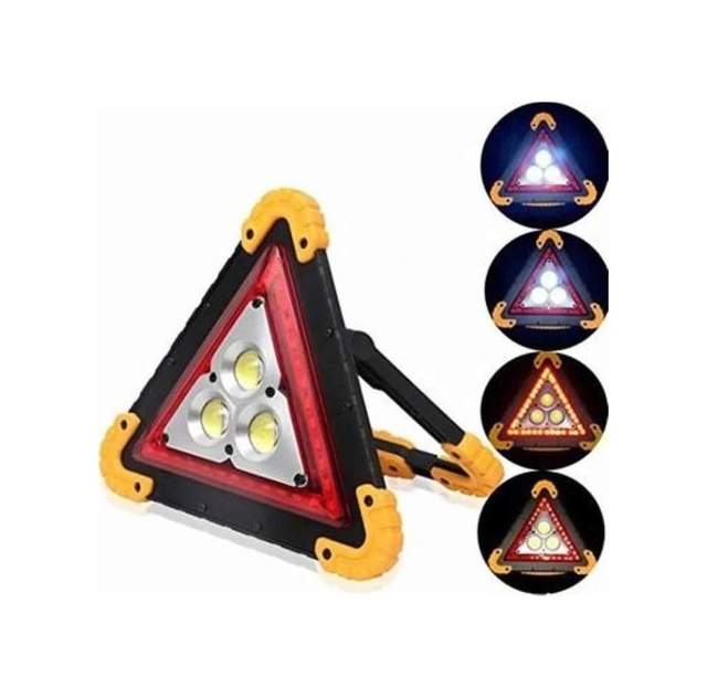 Mey İthalat Reflektör Işıklı Ikaz Lambası Şarjlı Çok Fonksiyonlu Işıklı Üçgen Reflektör