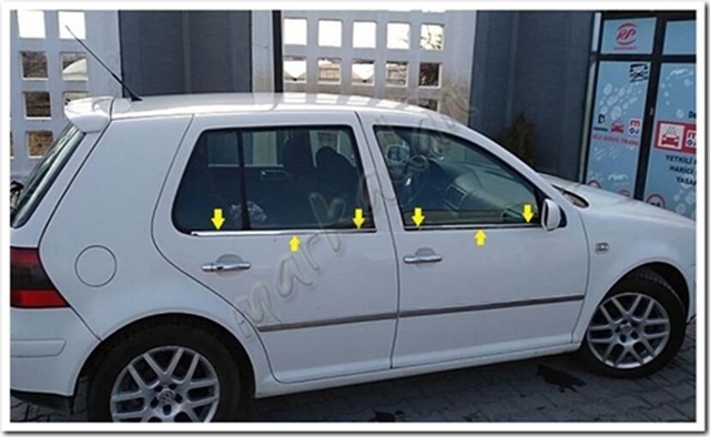 Markadan Vw Golf 4 Krom Cam Çıtası 1998-2004 4 Parça Paslanmaz Çe