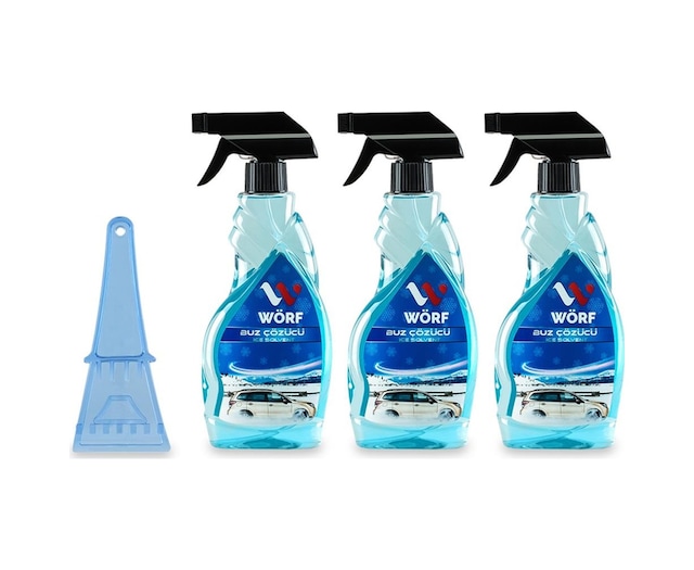Wörf Buz Çözücü Sprey 500 Ml Eko Seri 3 Lü + Pratik Buz Kazıyıcı