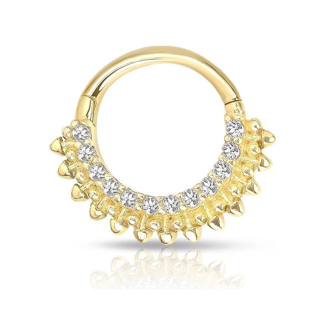 Modelli Sıra Taşlı Altın Helix Piercing