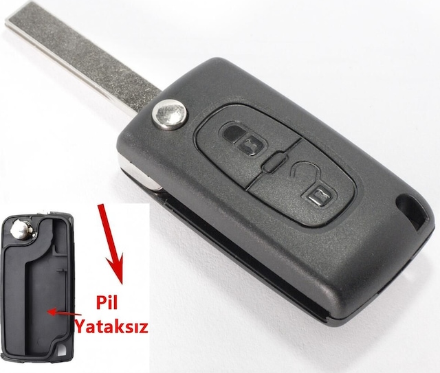 Peugeot Partner Uyumlu 207 307 308 407 Uyumlu Kumanda Kabı Anahtar Kabı Oto Anahtarlık Pil Yataksız Logolu
