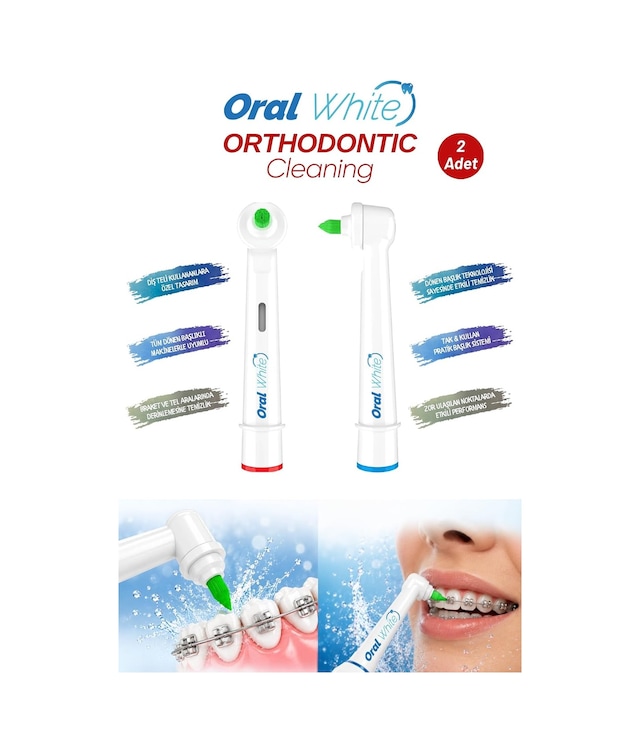 Orthodontic Cleaning Yedek Diş Fırçası Başlığı, 2'li Paket Diğer