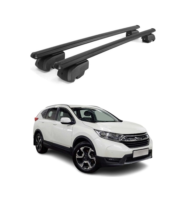 Honda Cr-v 2017-2022 Arası Uyumlu Port Bagaj Taşıyıcı Ara Atkı Alüminyum Siyah 2 Parça