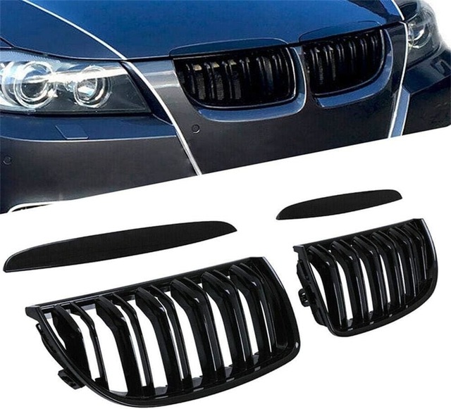 Bmw E90 Çift Çizgi Ön Panjur Izgara 2005-2007 Arası Parlak Siyah