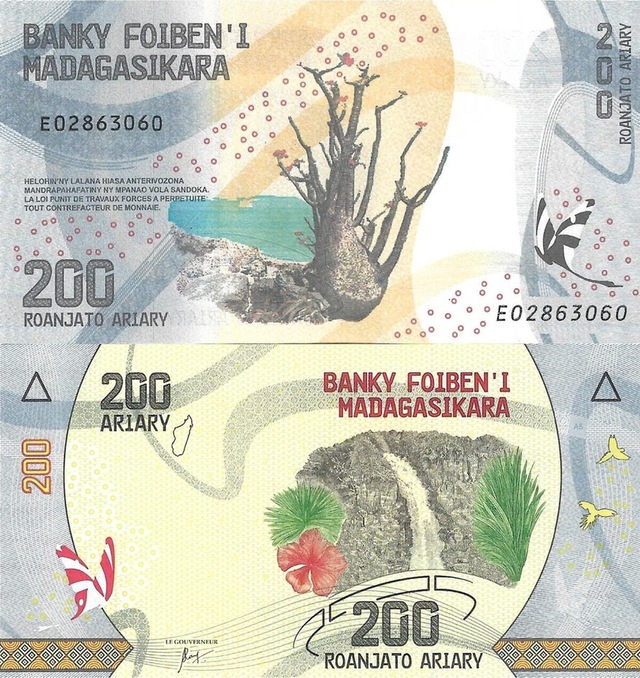 Madagaskar 200 Ariary Yabancı Kağıt Para Çil Unc Koleksiyon Para