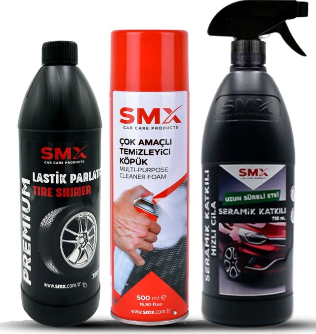 Çok Amaçlı Temizleyici Köpük + Seramik Katkılı Hızlı Ve Pratik Cila + Adet Lastik Parlatma Spreyi