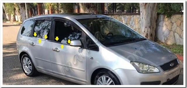 Ford C-max Krom Cam Çıtası 2003-2010 4 Parça Paslanmaz Çelik N11.58