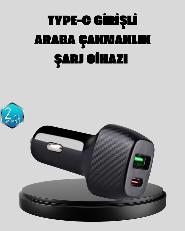 Ers Pd Destekli 38w Araç Şarj Başlığı Type-c + Usb Çift Çıkış Hızlı Şarj