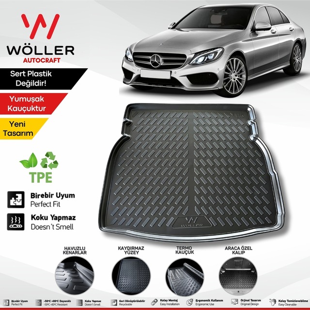 Mercedes C W205 Bagaj Havuzu 2014 2020 Aras 3d Ultraflex Esnek