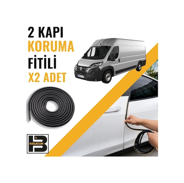 Peugeot Boxer Panelvan 2015-2025 Kapı Koruma Fitili-iki Kapı-siyah-bm1150