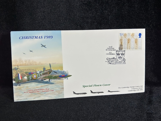 İngiltere Uçak Ve Noel Temalı İlk Gün Zarfı Fdc 1989-11-14 Limited No. 13/50