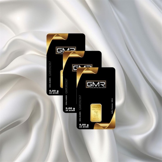 Leva Gold 5 Gr 24 Ayar Gmr Gram Altın 3 Adet