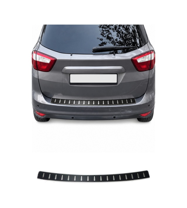 Ford C-max Iı / Grand C-max Iı 2010-2019 Uyumlu Arka Tampon Eşiği Krom-karbon Folyolu