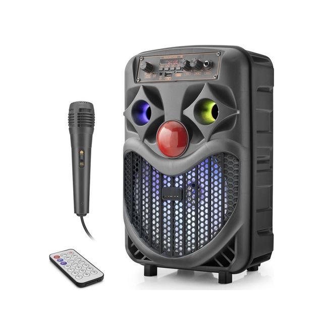 Karaoke Mikrofonlu Bluetooth Hoparlör Fm Radyo 10w 8 İnç Rgb Siyah Ndrp66 Hmngoxxtptprp