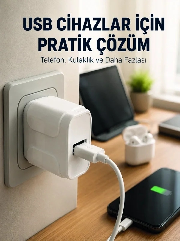 Ers 12w Usb Şarj Adaptörü 5v 2.4a Hızlı Ve Güvenli Şarj Başlığı