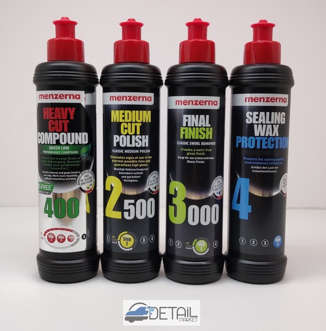 Menzerna Yeşil 400 2500 3000 Sealing Wax Boya Koruma Seti 250 ML