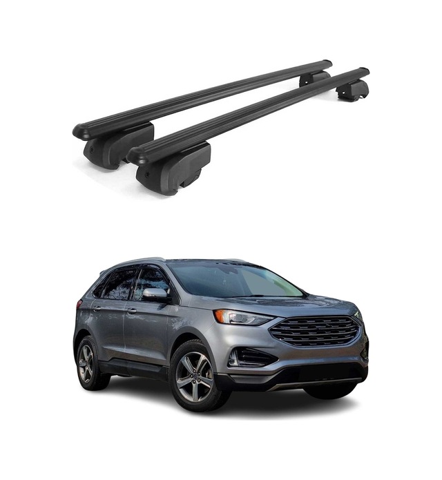 Ford Edge Iı 2015-2023 Arası Uyumlu Port Bagaj Taşıyıcı Ara Atkı Alüminyum Siyah 2 Parça