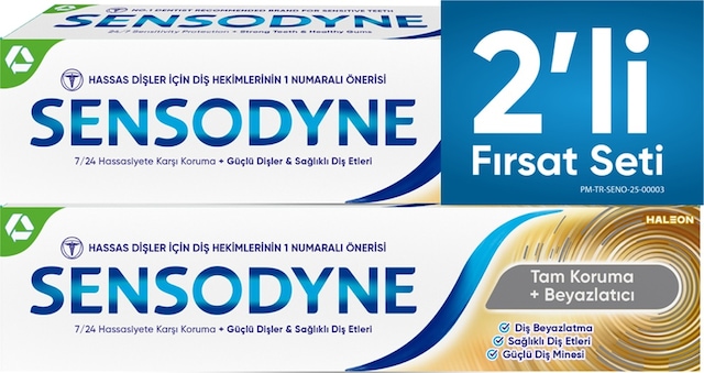 Sensodyne Tam Koruma + Beyazlatıcı Diş Macunu 50 Ml + 50 Ml Beyazlık