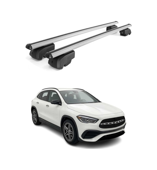 Mercedes Gla H247 2020-2027 Arası Uyumlu Port Bagaj Taşıyıcı Ara Atkı Alüminyum Gümüş 2 Parça