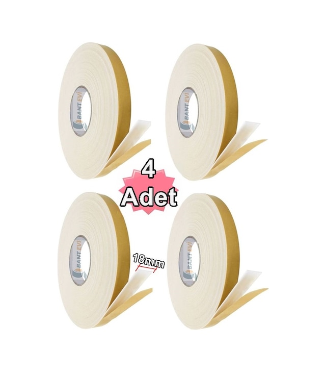 Çift Taraflı Köpük Bant 4 Adet x 2metre Güçlü Montaj Bandı